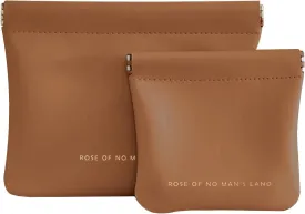 2 PCS Small Makeup Bag for Purse Portable Cosmetic Bags Mini Travel Essentials Coin Purse Lipstick Cosmetic Accessories Organizer Small Travel Kit Storage Pouch Brown