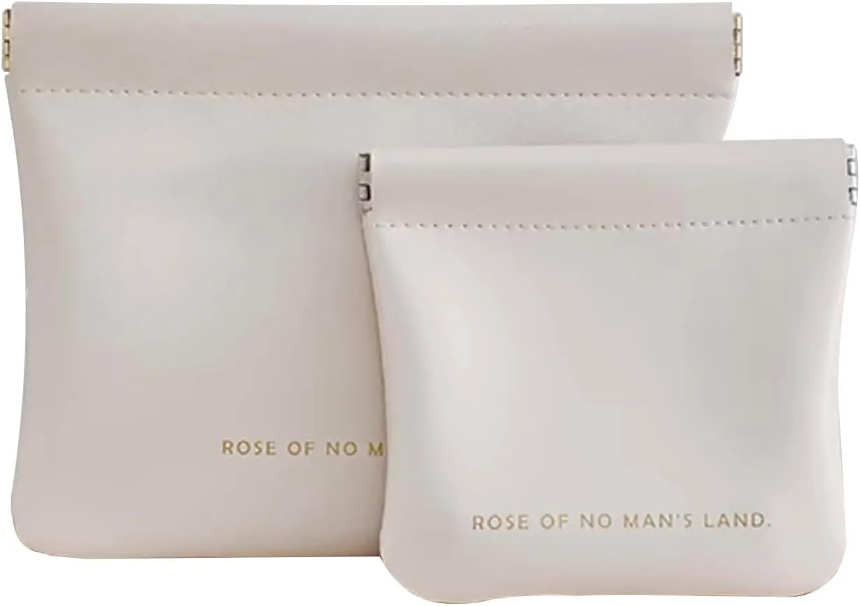 2 PCS Small Makeup Bag for Purse Portable Cosmetic Bags Mini Travel Essentials Coin Purse Lipstick Cosmetic Accessories Organizer Small Travel Kit Storage Pouch White