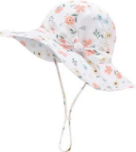 Baby Toddler Infant Girls Bucket Sun Hats Protection Beach UPF 50  Toddler Wide Brim Bucket Summer Hats