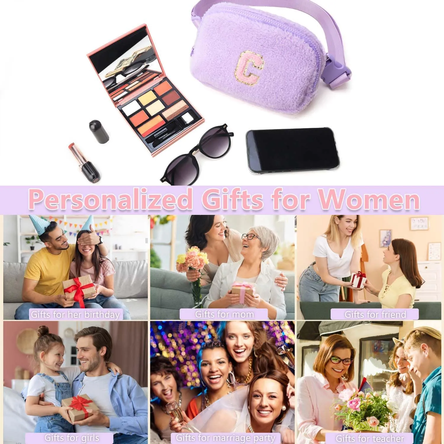 Belt Crossbody Bag for Girls Women - girls fanny pack ages 8-12 Teen Birthday Gifts Small Waist Packs Trendy Kids Fanny Pack Purple N