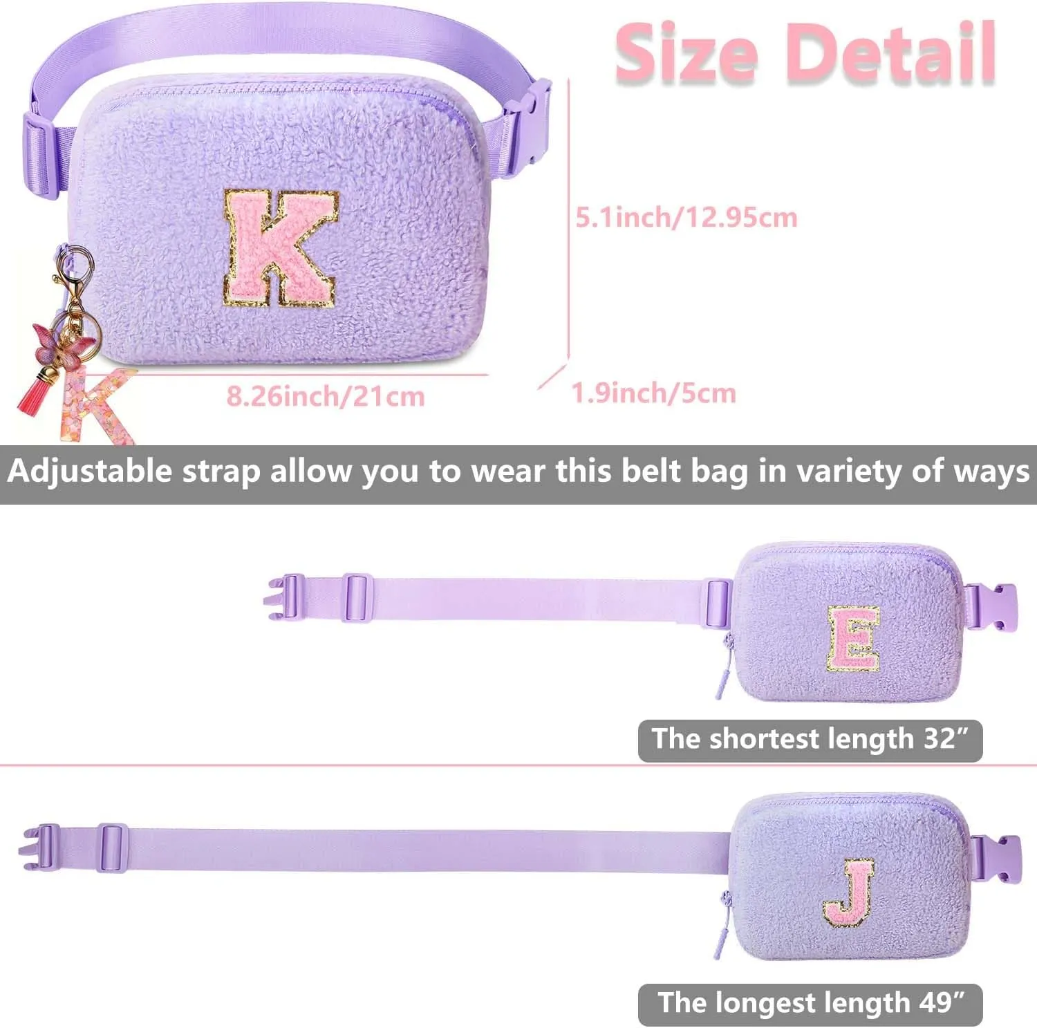Belt Crossbody Bag for Girls Women - girls fanny pack ages 8-12 Teen Birthday Gifts Small Waist Packs Trendy Kids Fanny Pack Purple N