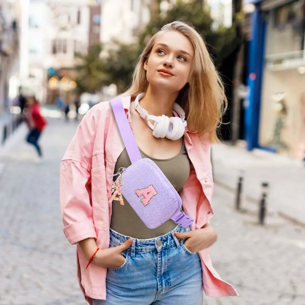 Belt Crossbody Bag for Girls Women - girls fanny pack ages 8-12 Teen Birthday Gifts Small Waist Packs Trendy Kids Fanny Pack Purple N