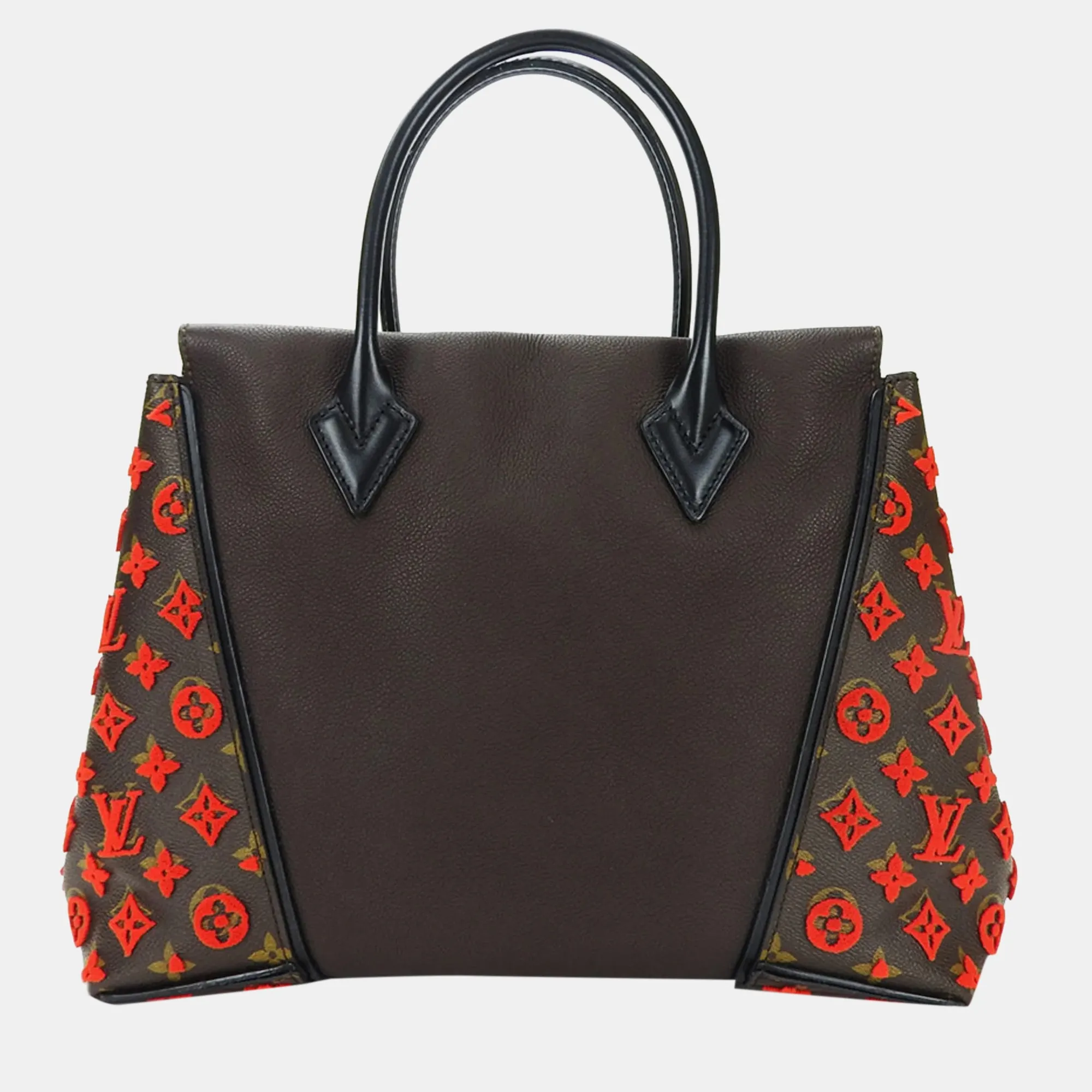 Black/Red Monogram Leather W Tote