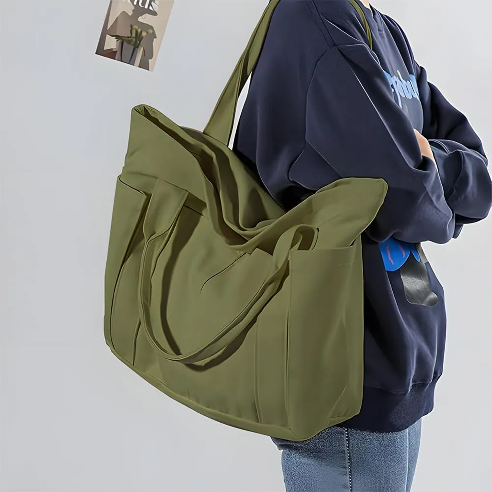 Canvas Tote Bag For Women With Pockets For Shopping Traveling Daily Commuting Beach Leisure And Fitness