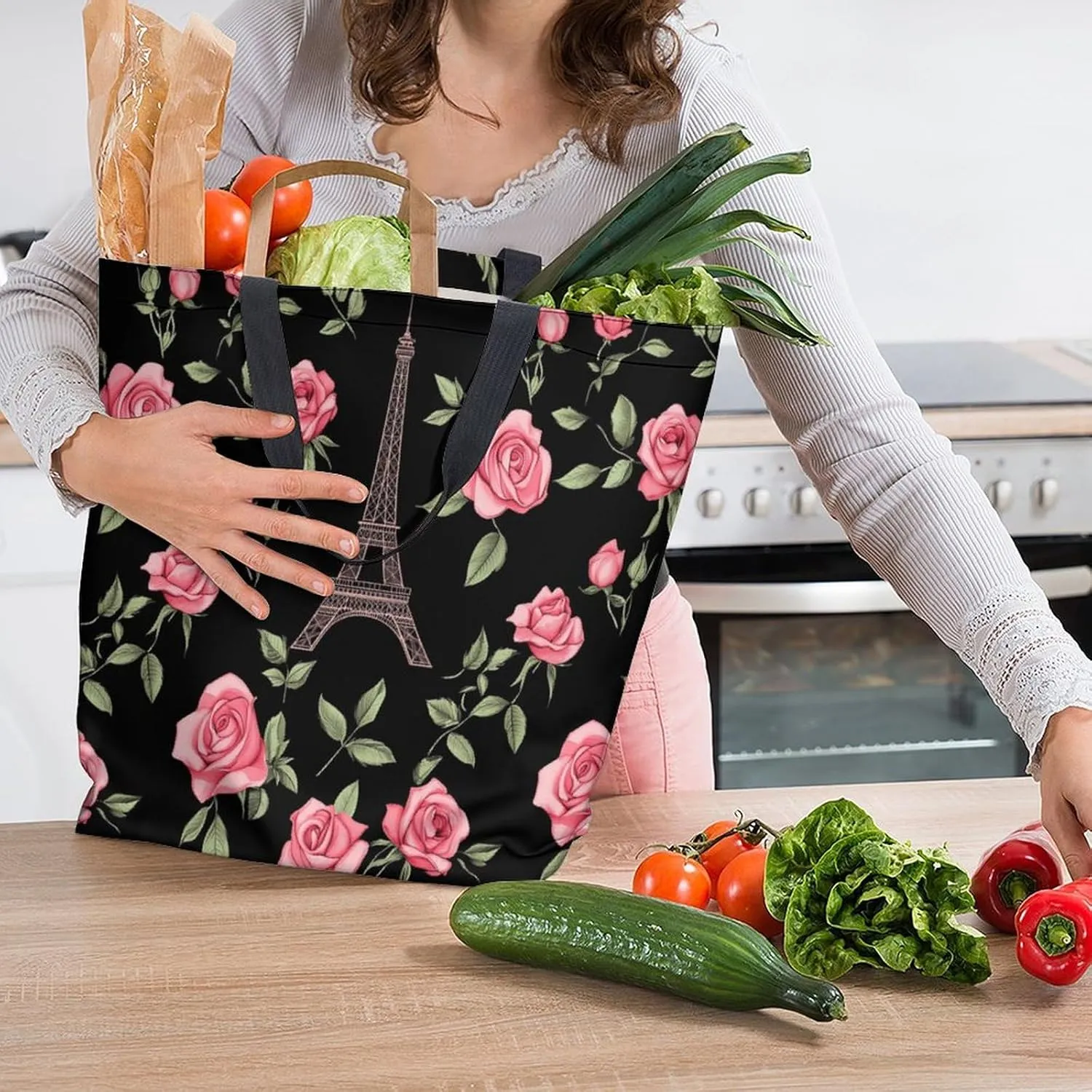 Canvas Tote Bag Large Women Casual Shoulder Bag Handbag Reusable Beach Shopping Grocery Bag For Outdoors