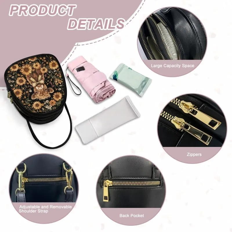 Cell Phone Purse Crossbody Bag for Women, Small Travel Purses Vegan PU Leather Top Handle Shoulder Handbag