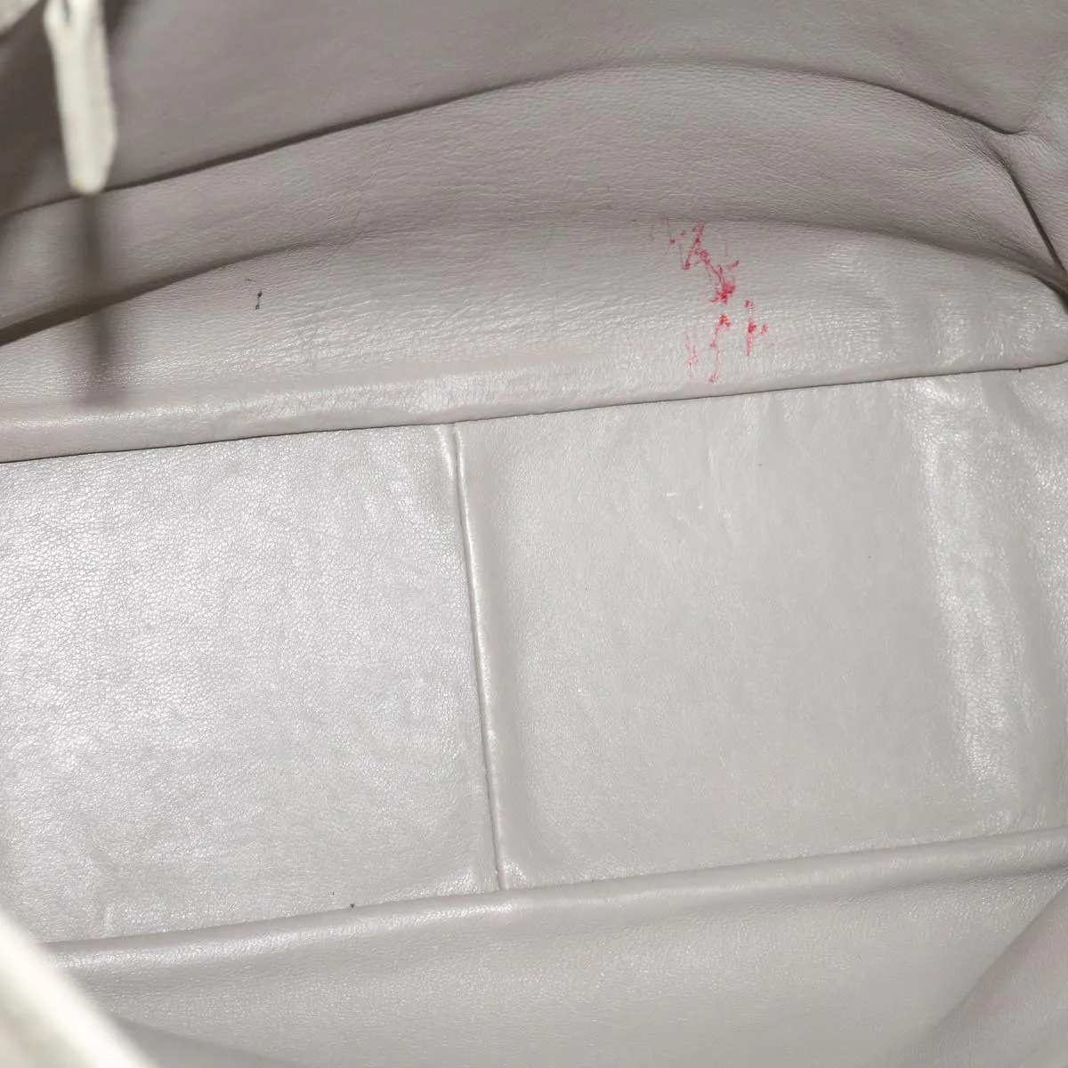 CHRISTIAN DIOR Tote Bag Leather White Auth am5702
