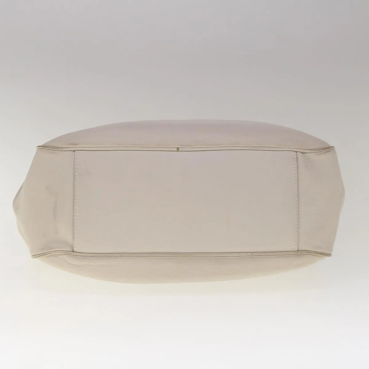 CHRISTIAN DIOR Tote Bag Leather White Auth am5702