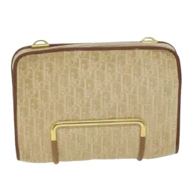 CHRISTIAN DIOR Trotter Canvas Clutch Bag Beige Auth 64068
