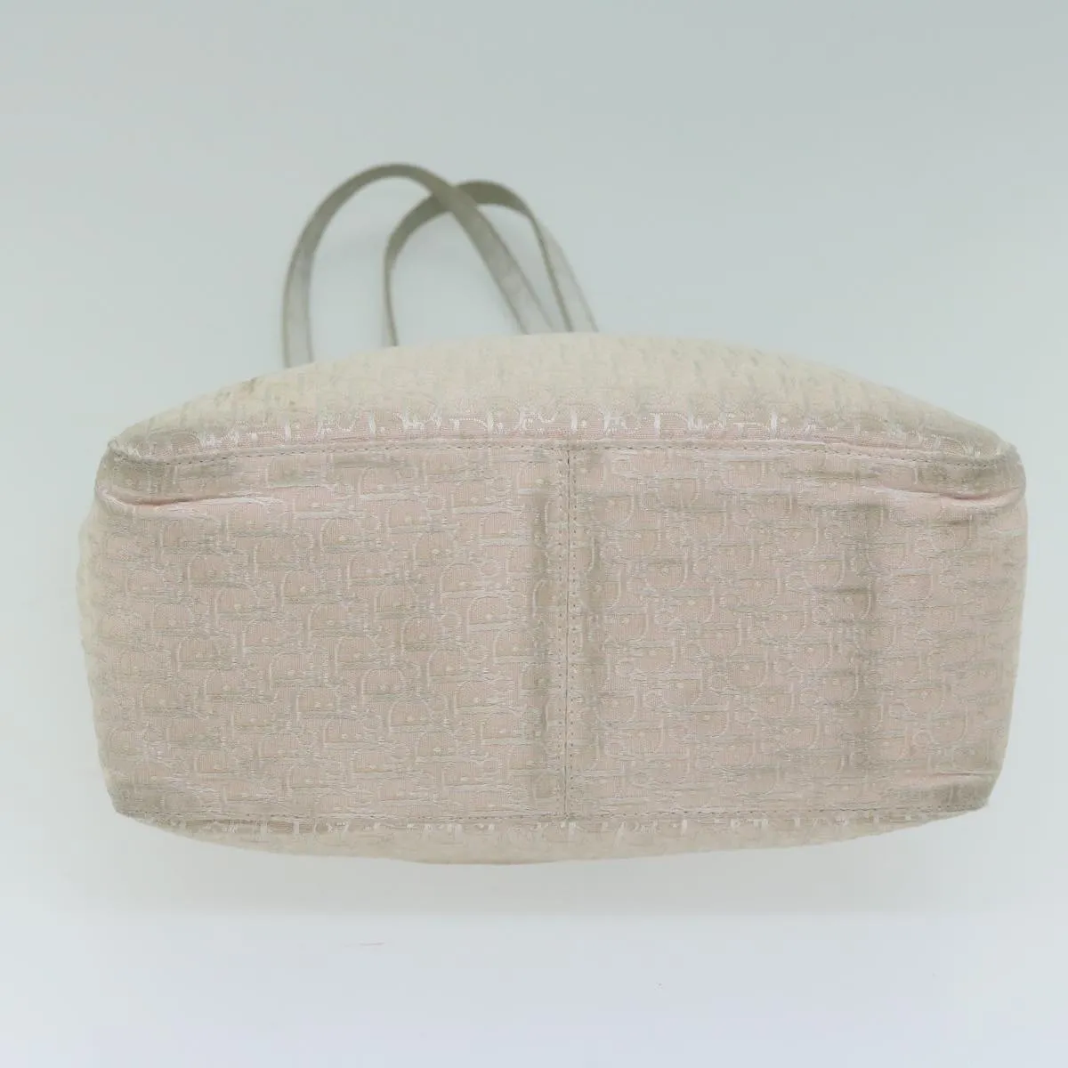 CHRISTIAN DIOR Trotter Canvas Tote Bag Pink Auth 65969