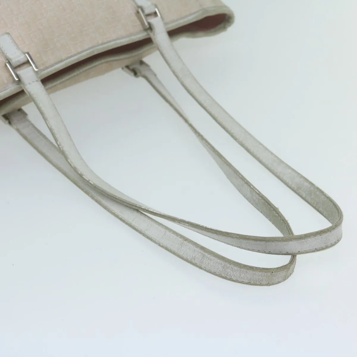CHRISTIAN DIOR Trotter Canvas Tote Bag Pink Auth 65969
