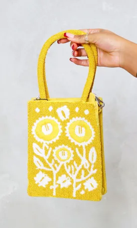 Citrus Bloom Beaded Mini Tote