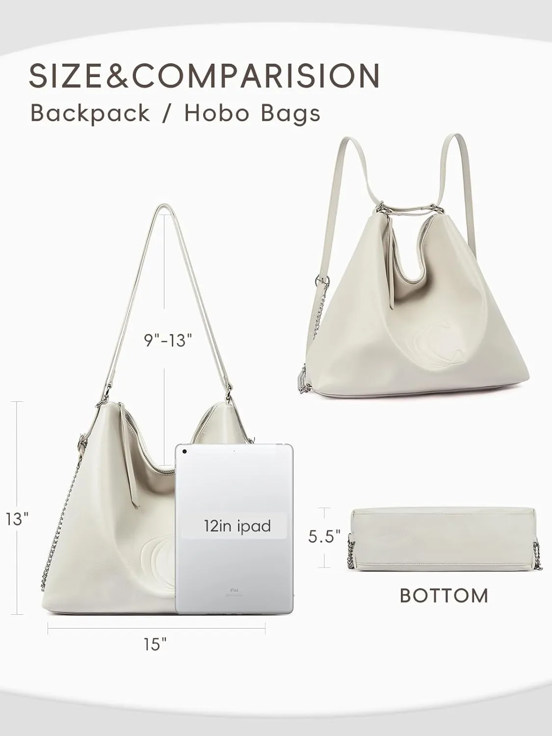 CLUCI Hobo bags Shoulder Bag handbags Backpack Purse for Women Leather Large Fashion Travel Convertible Multipurpose