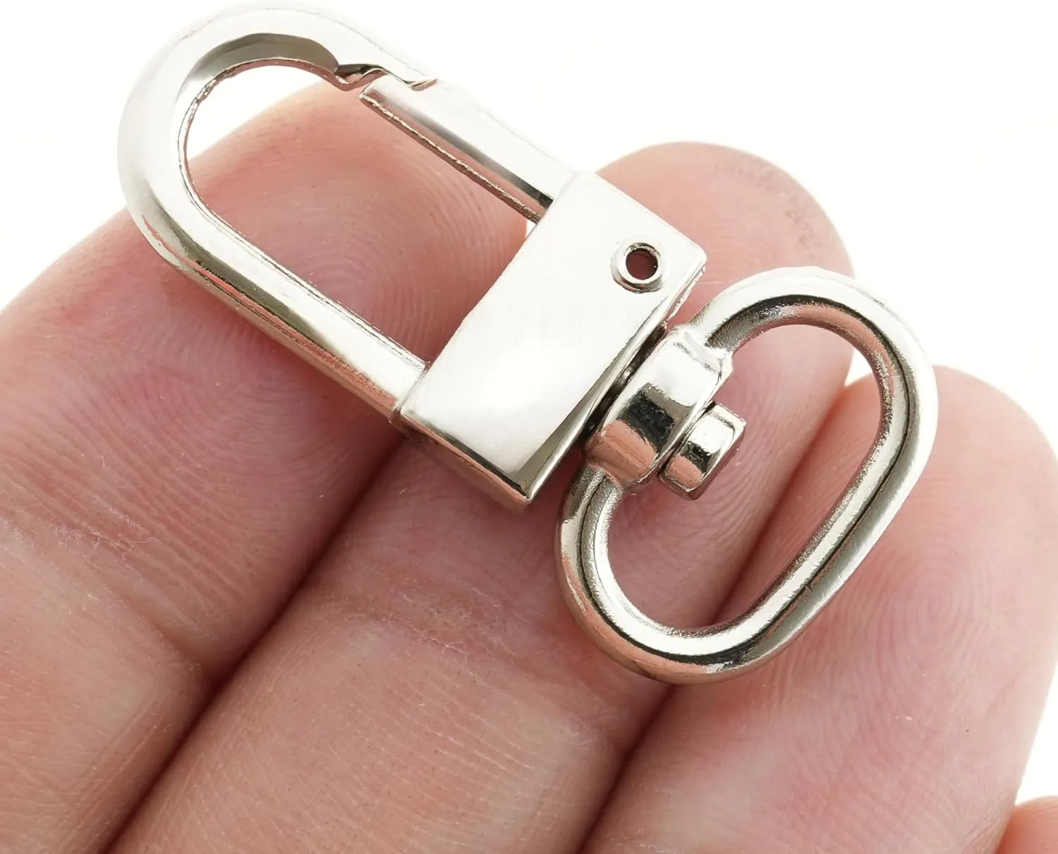 CRAFTMEMORE Snap Hook Tiny Push Gate Swivel Lobster Clasps for Bags Belts Landyards Clips 10 Pack PLHL (Silver)
