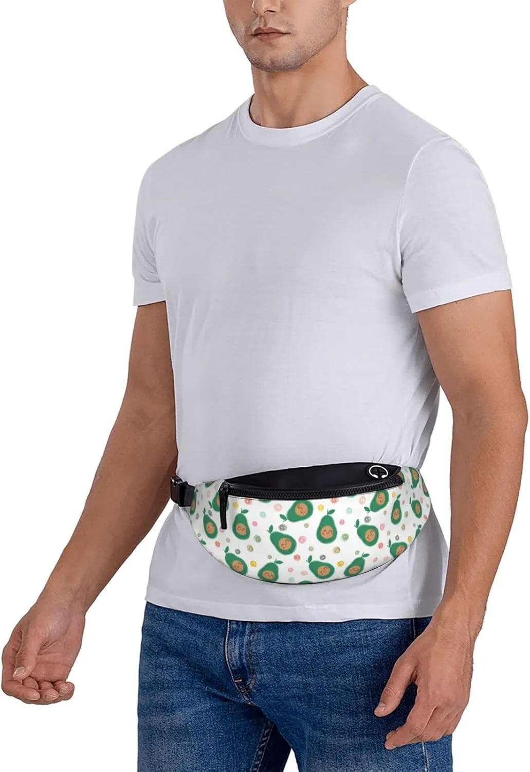 Cute Avocado Fanny Packs For Women With Earphone Hole, Adjustable Belt Bag For Women, Waist Bag Cross Body Fanny Pack Chest Bag For Women Hiking Traveling Running