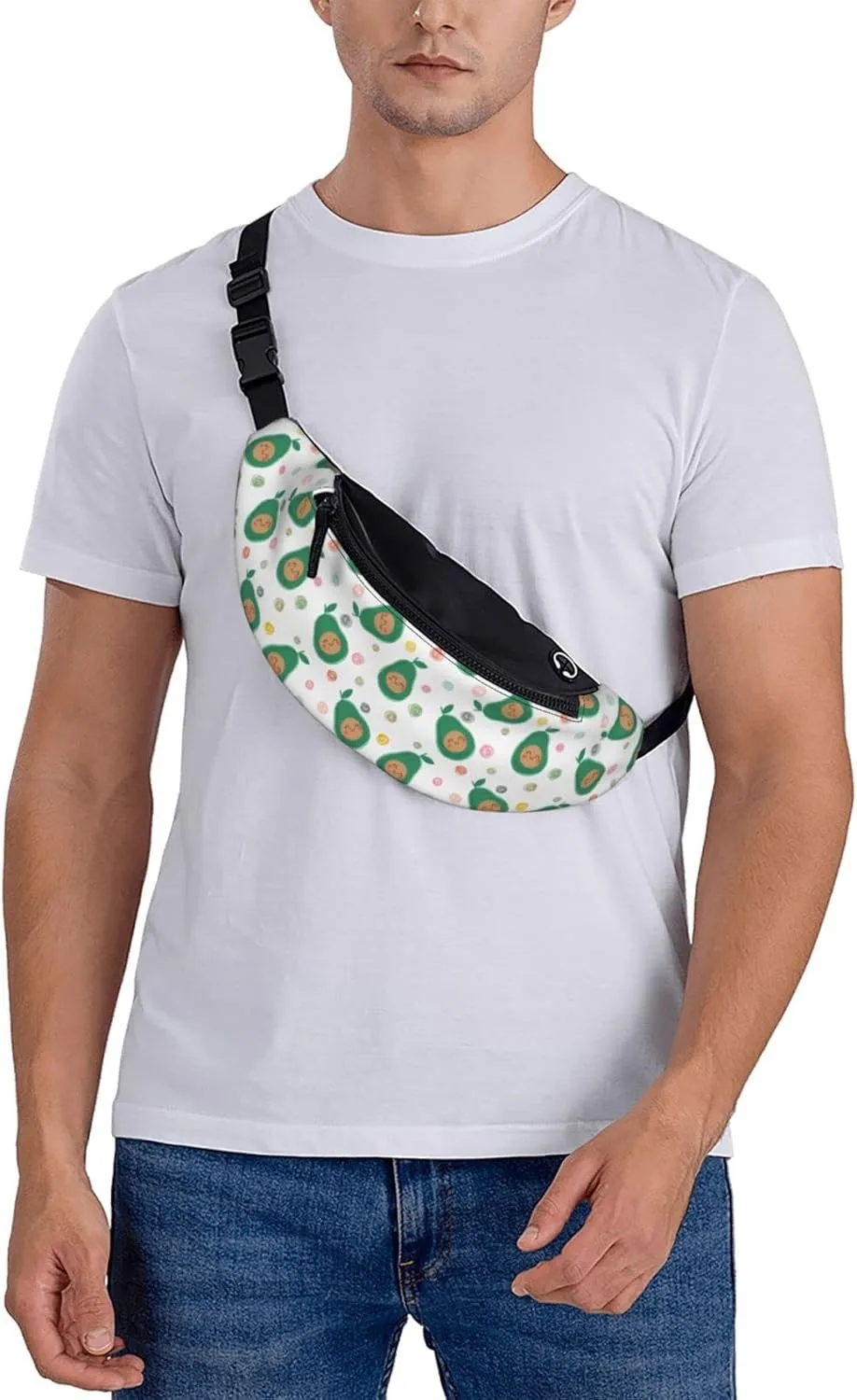 Cute Avocado Fanny Packs For Women With Earphone Hole, Adjustable Belt Bag For Women, Waist Bag Cross Body Fanny Pack Chest Bag For Women Hiking Traveling Running