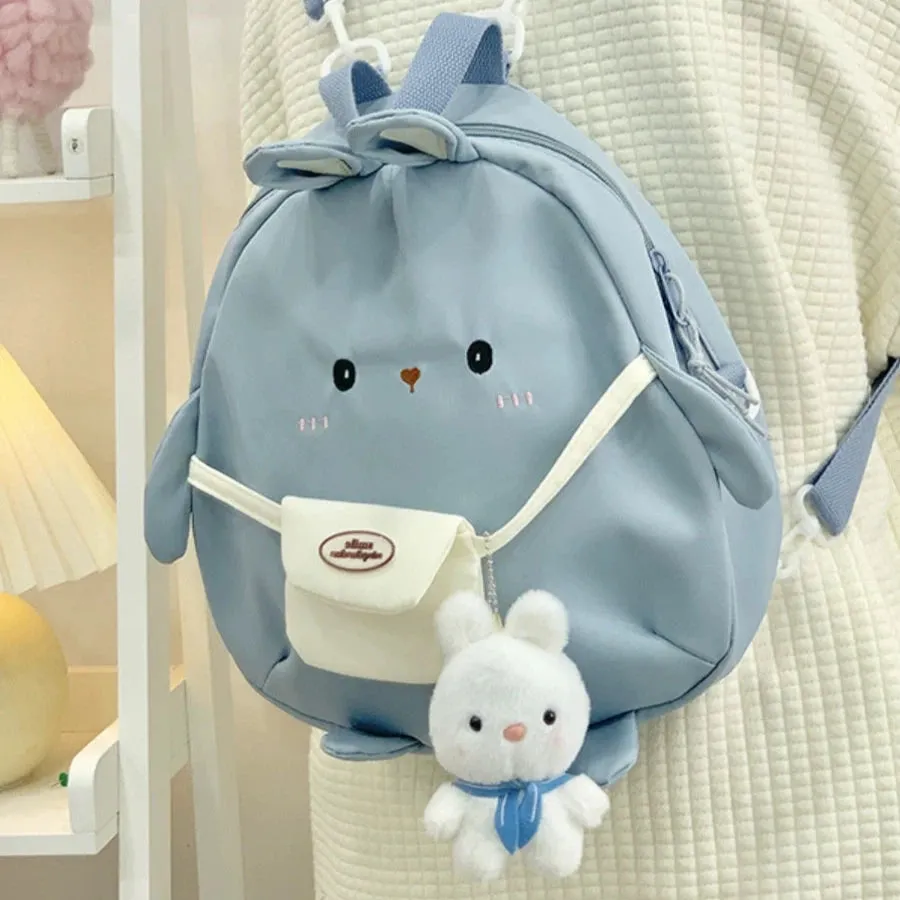 Cute Rabbit Cartoon Backpack - Large Capacity Canvas Crossbody Bag