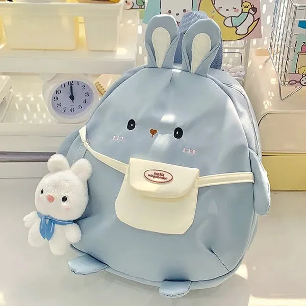 Cute Rabbit Cartoon Backpack - Large Capacity Canvas Crossbody Bag
