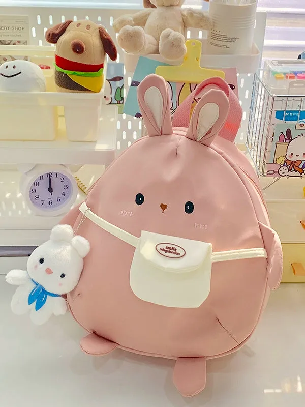 Cute Rabbit Cartoon Backpack - Large Capacity Canvas Crossbody Bag