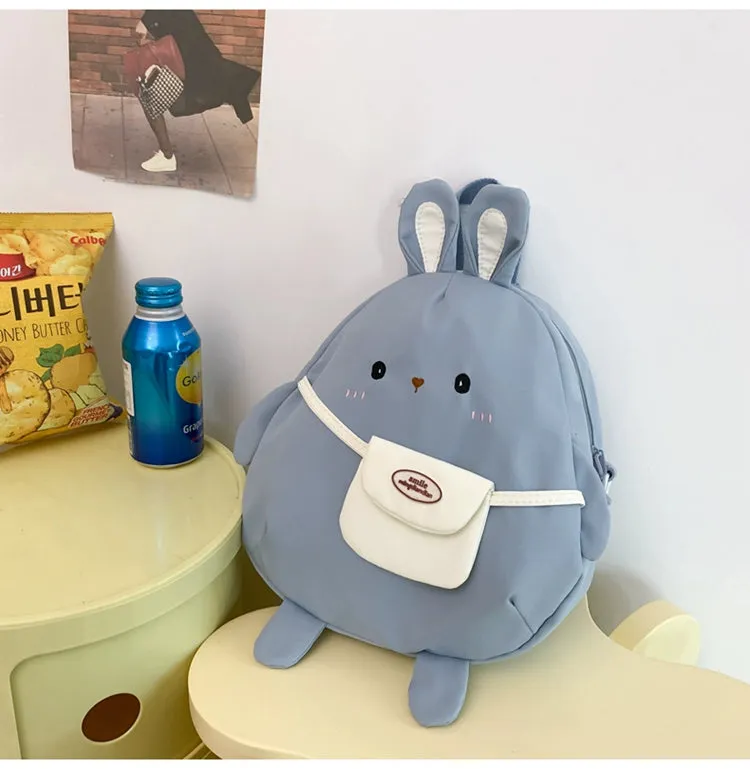 Cute Rabbit Cartoon Backpack - Large Capacity Canvas Crossbody Bag