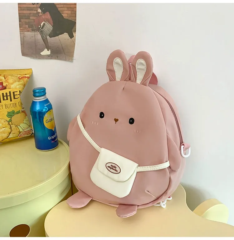 Cute Rabbit Cartoon Backpack - Large Capacity Canvas Crossbody Bag