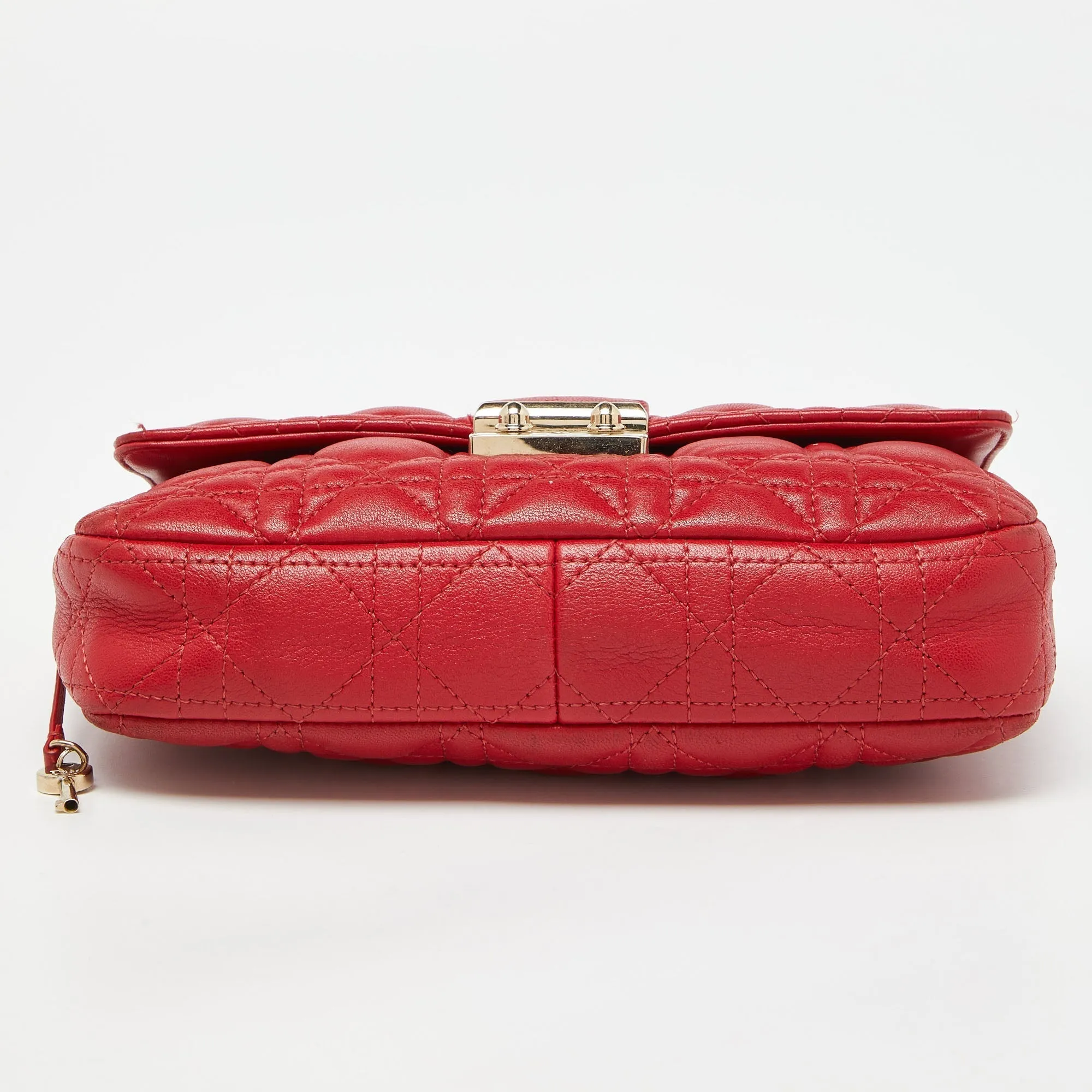 DIOR Red Cannage Leather Miss  Promenade Chain Clutch