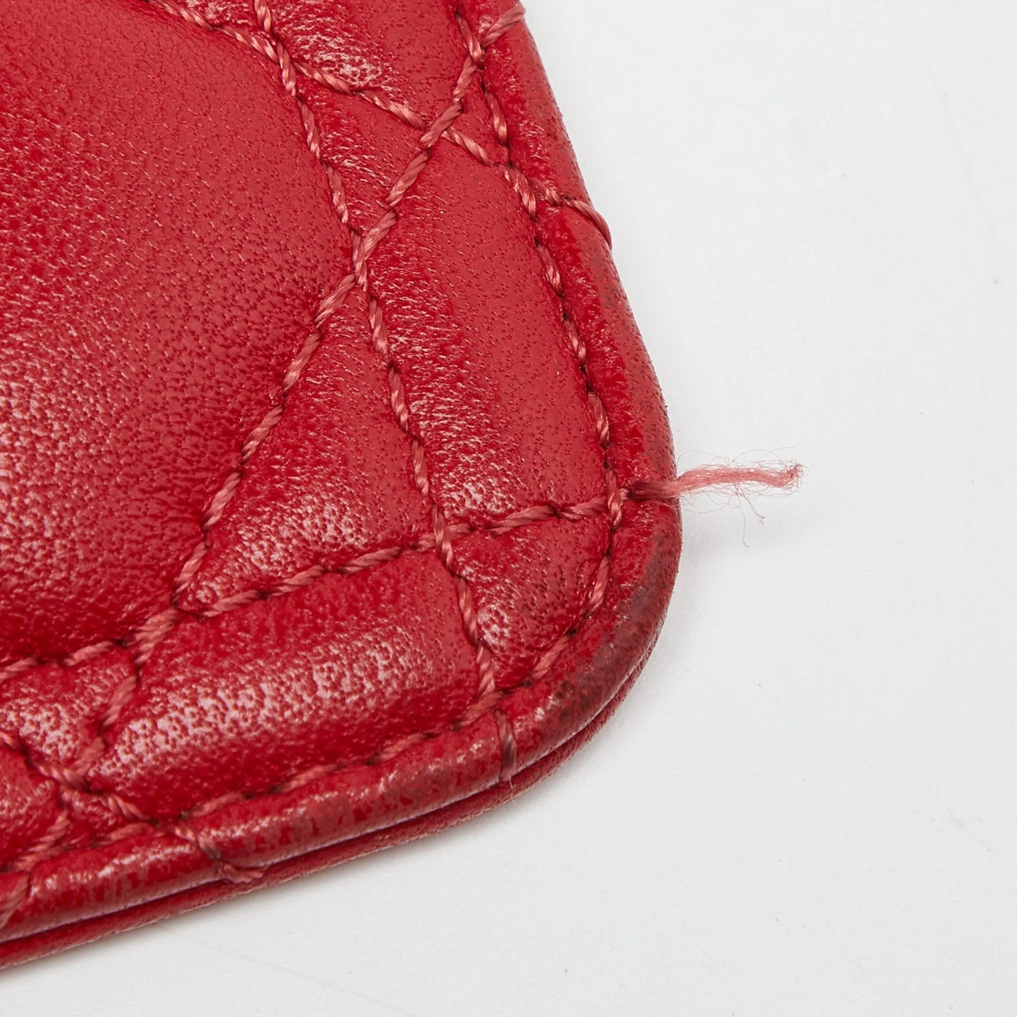 DIOR Red Cannage Leather Miss  Promenade Chain Clutch