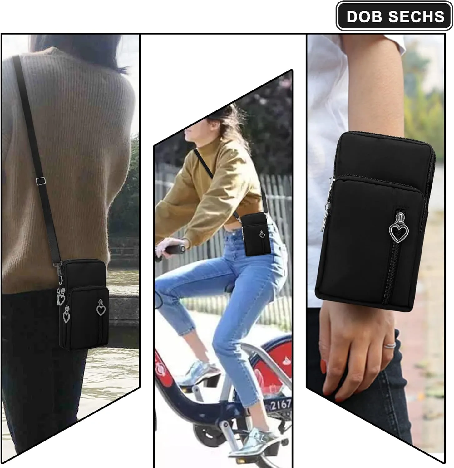 DOB SECHS Small Crossbody Wallet Phone Bag Shoulder Strap Wallet Pouch for Women Mini Crossbody Cell Phone Purse