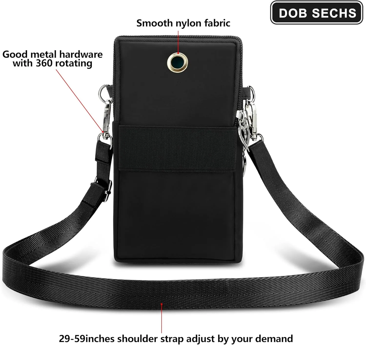 DOB SECHS Small Crossbody Wallet Phone Bag Shoulder Strap Wallet Pouch for Women Mini Crossbody Cell Phone Purse