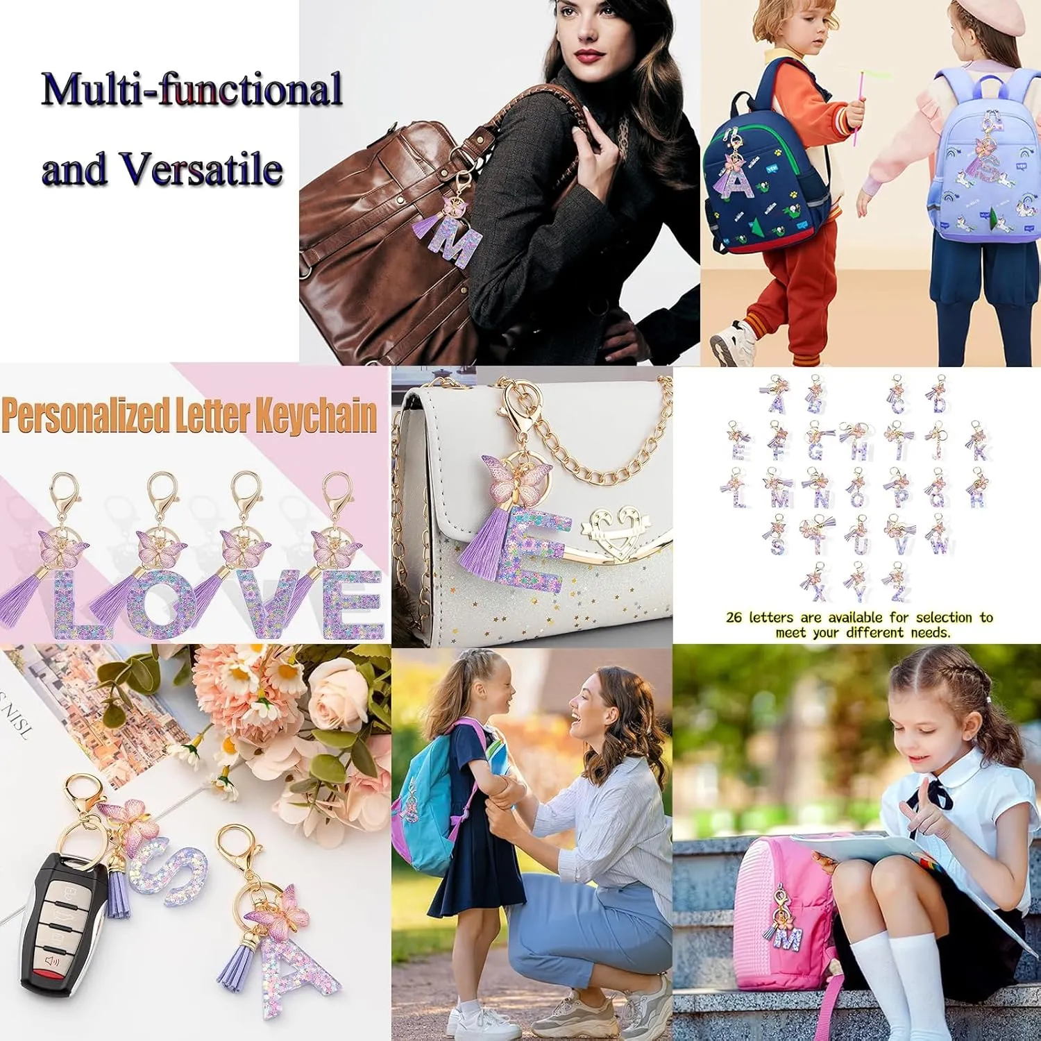 Fanny Pack for Women and Men,Mini Black Belt Bag,Fashionable Small Waist Pack Crossbody Bag and Initial Letter Butterfly Keychains for Traveling,Running,Hiking,Jogging,Cycling(Belt Bag-E)