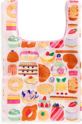 Galison Sweet Confections  Packable Nylon Reusable Tote Bag Eco Friendly Perfect For Groceries And Travel