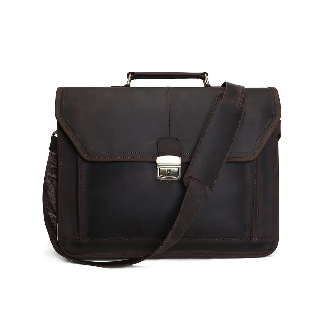 Handmade Vintage Leather Briefcase Satchel Bag