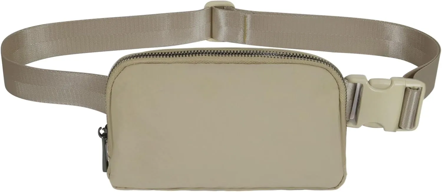 INTINI Everywhere Belt Bag  Small, Slim, and Stylish Mini Crossbody Fanny Pack for Women 50 Inch Waist (S - Khaki)