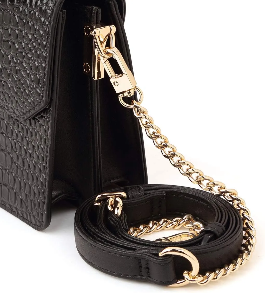 LAORENTOU Women's Leather Adjustable Chain Straps for Crossbody Bag Shoulder Purse Replacement Straps for Satchel Handbags
