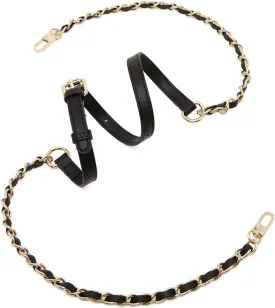 LAORENTOU Women's Leather Adjustable Chain Straps for Crossbody Bag Shoulder Purse Replacement Straps for Satchel Handbags