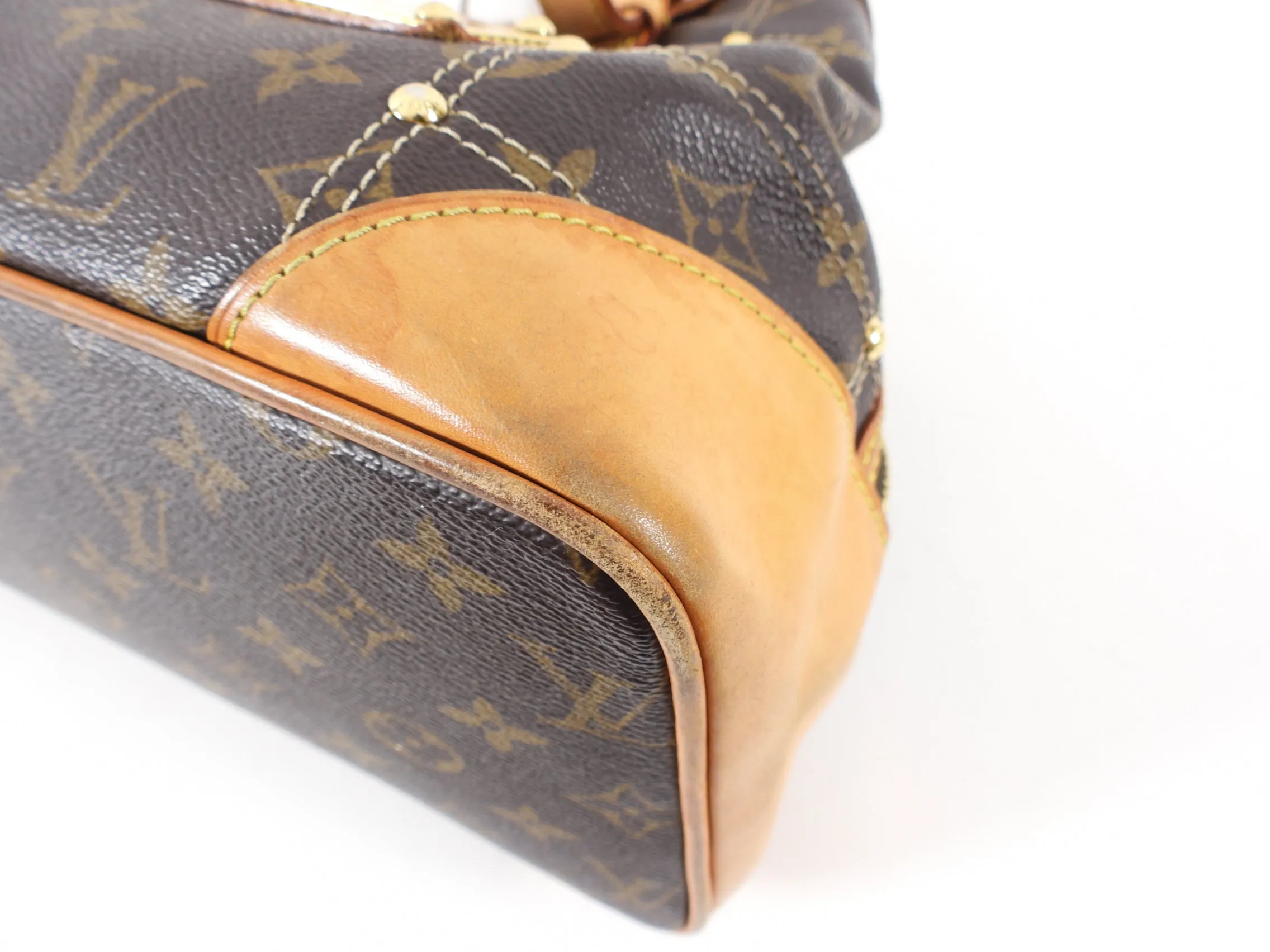 Louis Vuitton Monogram Small Zippered Riveting Tote Bag