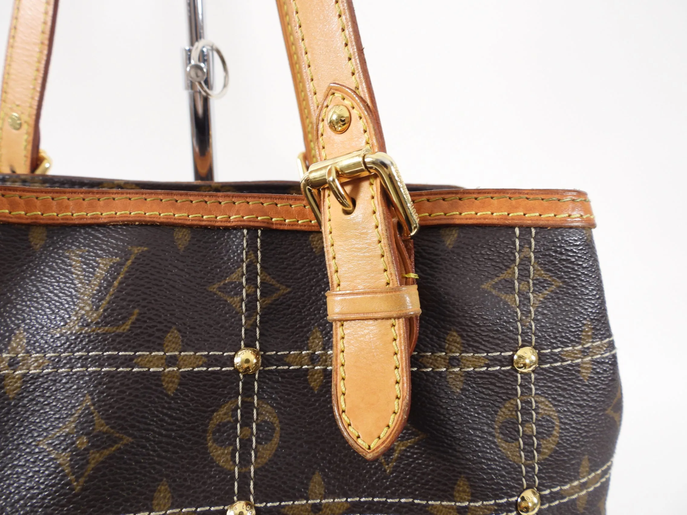 Louis Vuitton Monogram Small Zippered Riveting Tote Bag