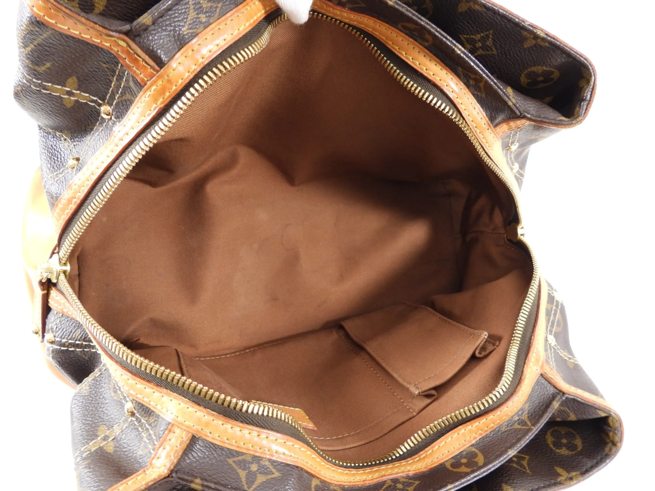 Louis Vuitton Monogram Small Zippered Riveting Tote Bag