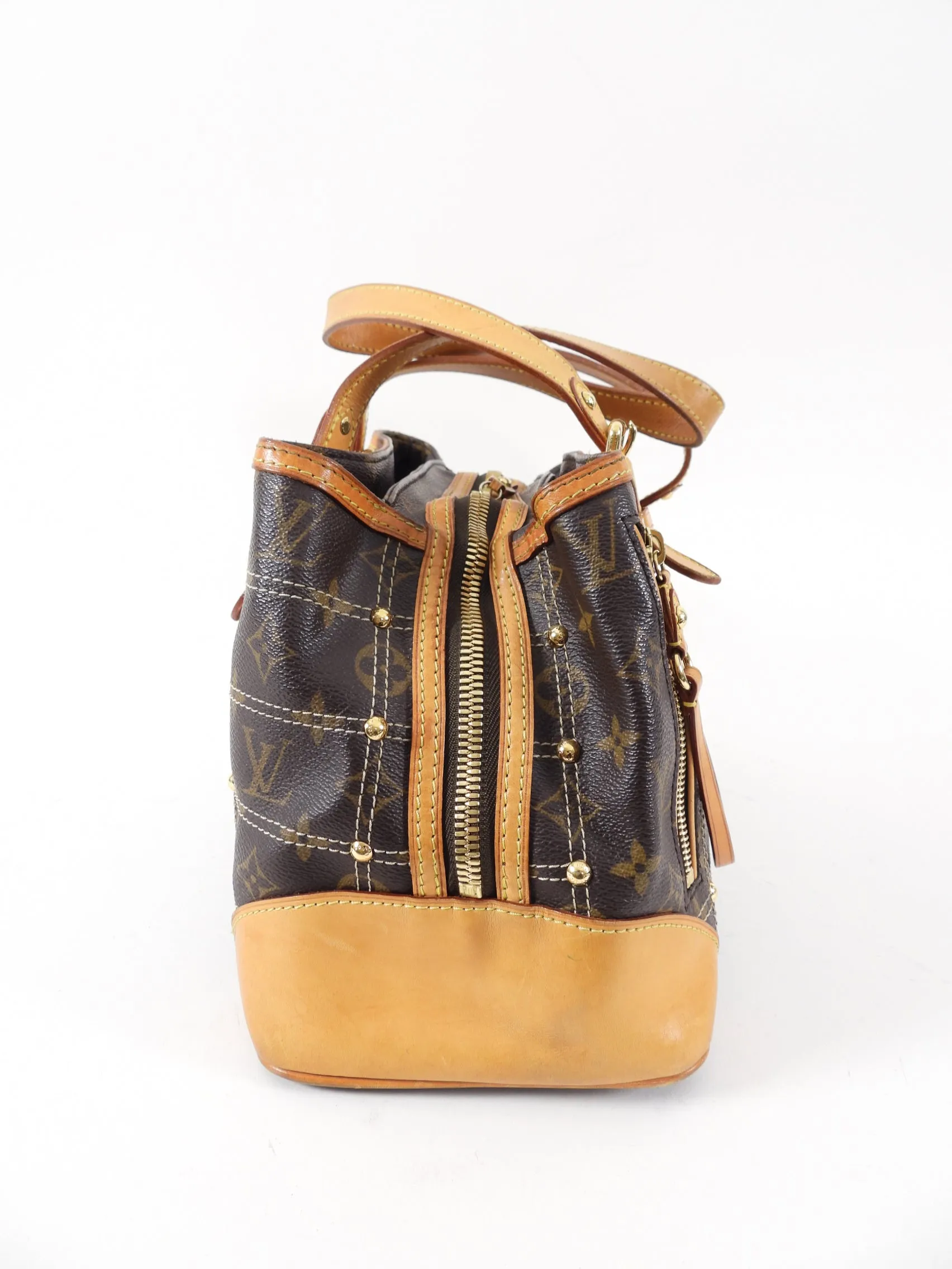 Louis Vuitton Monogram Small Zippered Riveting Tote Bag