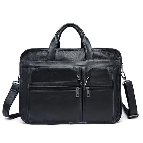 Men Designer Laptop Tote Shoulder Messenger Genuine Leather Bag