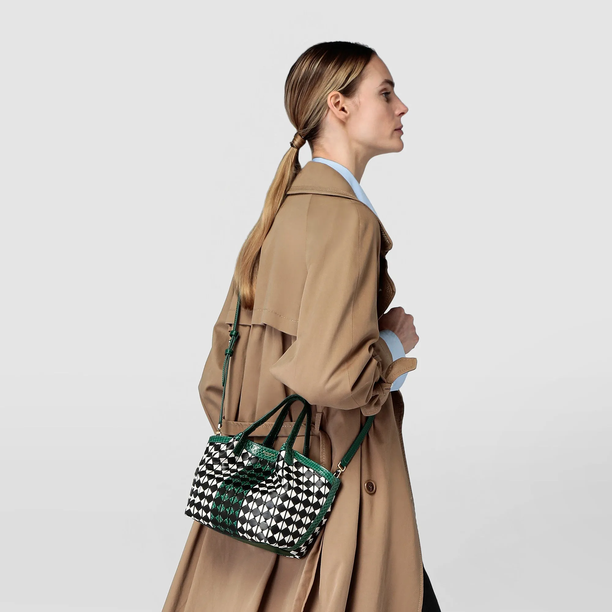 MINI SECRET BAG IN MOSAICO AND ELAPHE