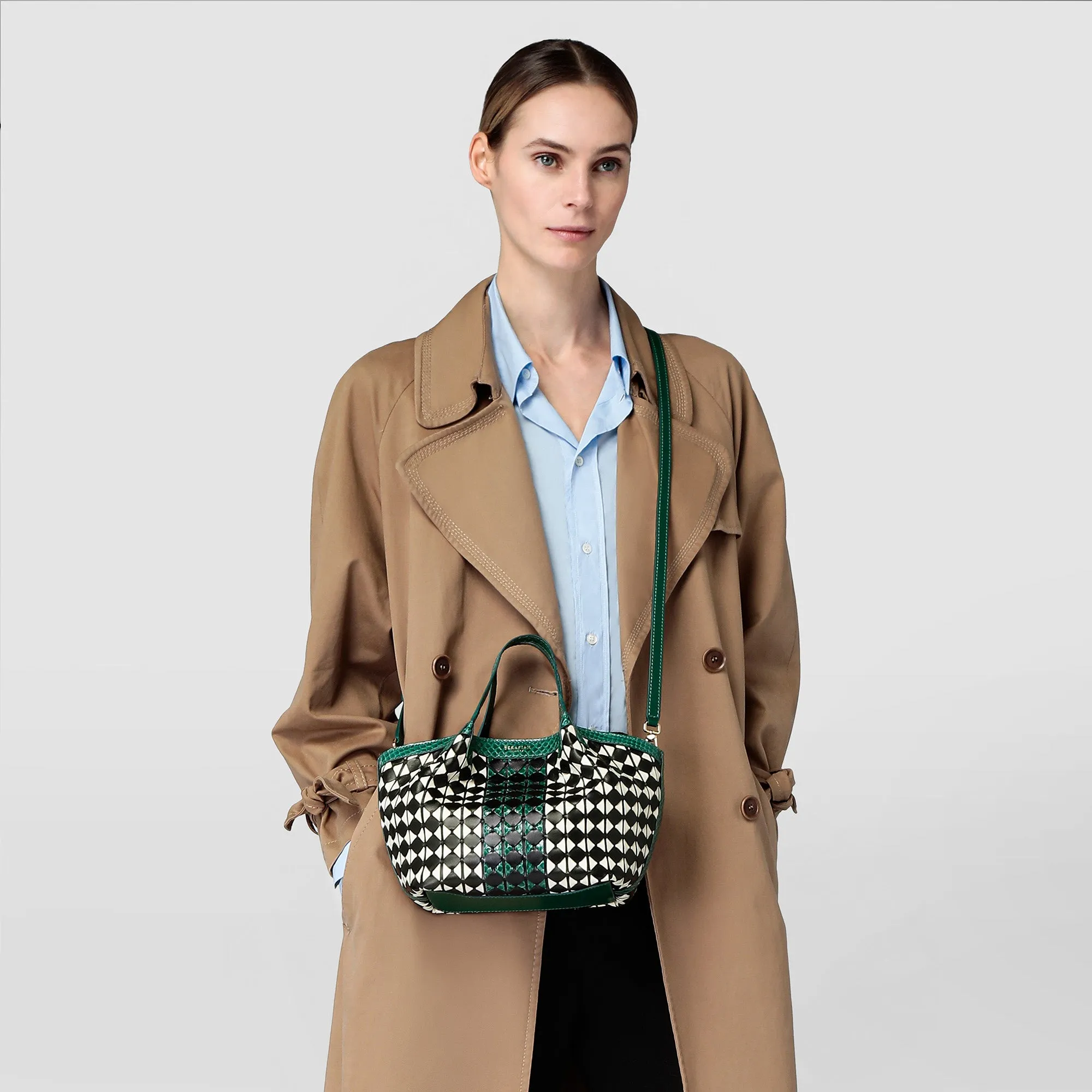 MINI SECRET BAG IN MOSAICO AND ELAPHE