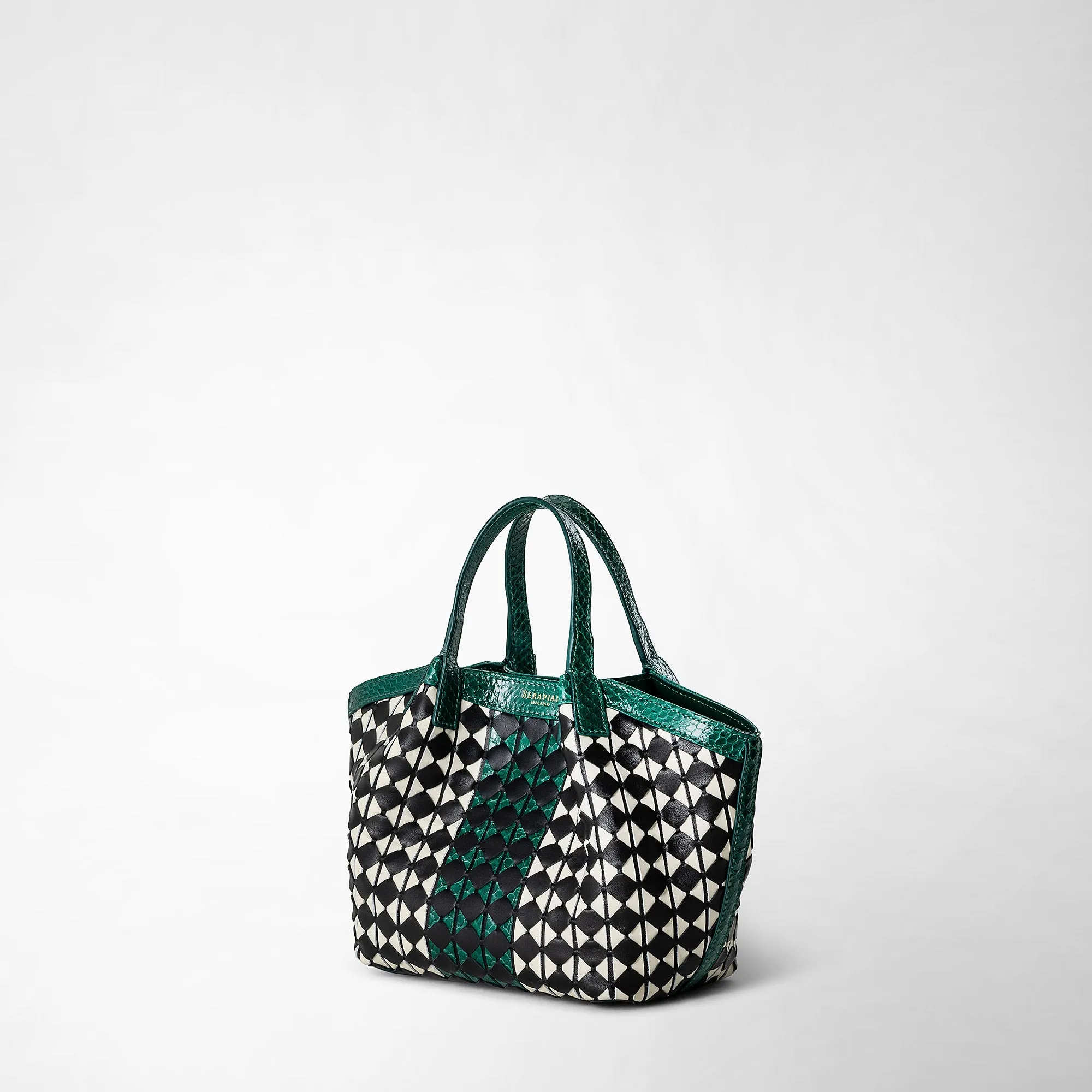 MINI SECRET BAG IN MOSAICO AND ELAPHE
