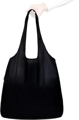 Nanobag Ultra-Lightweight Standard Tote Bag | Perfect for Travel, Shopping & Daily Use | Reusable Grocery Bags | Tiny | Eco-Friendly (Standard, Black)