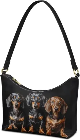 PU Leather Underarm Shoulder Bag Small Zipper Hobo Bags for Women Crescent Tote Bag for Date Travel Shopping