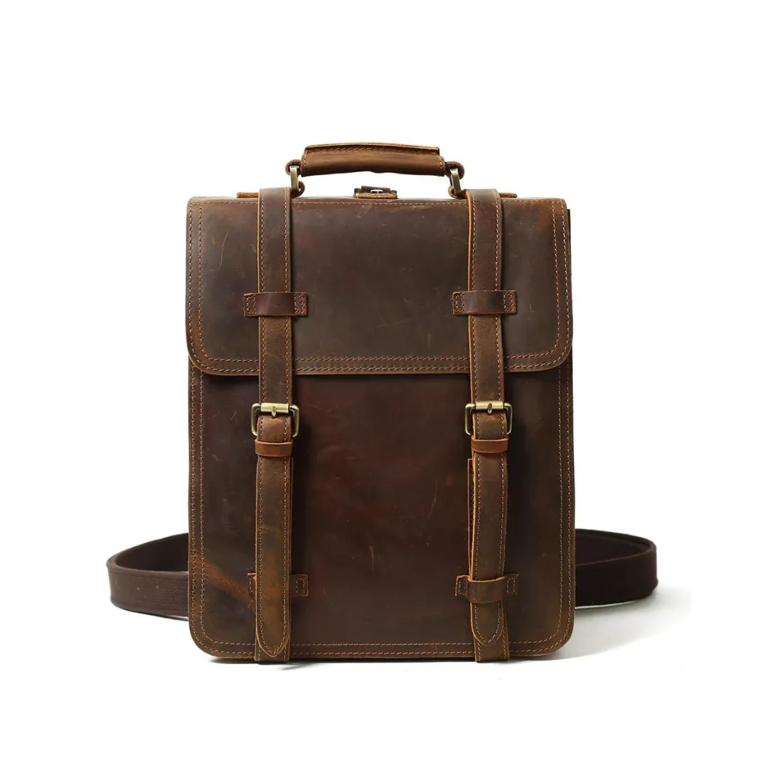 Rustic Leather Backpack and Messenger Bag