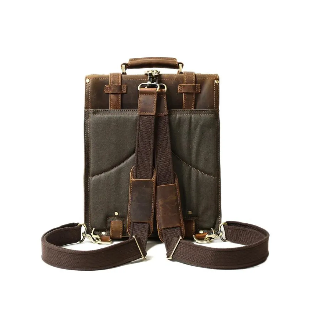 Rustic Leather Backpack and Messenger Bag