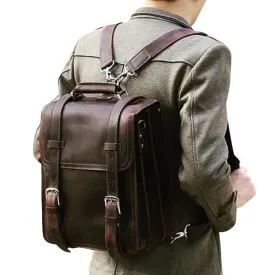 Rustic Leather Backpack and Messenger Bag