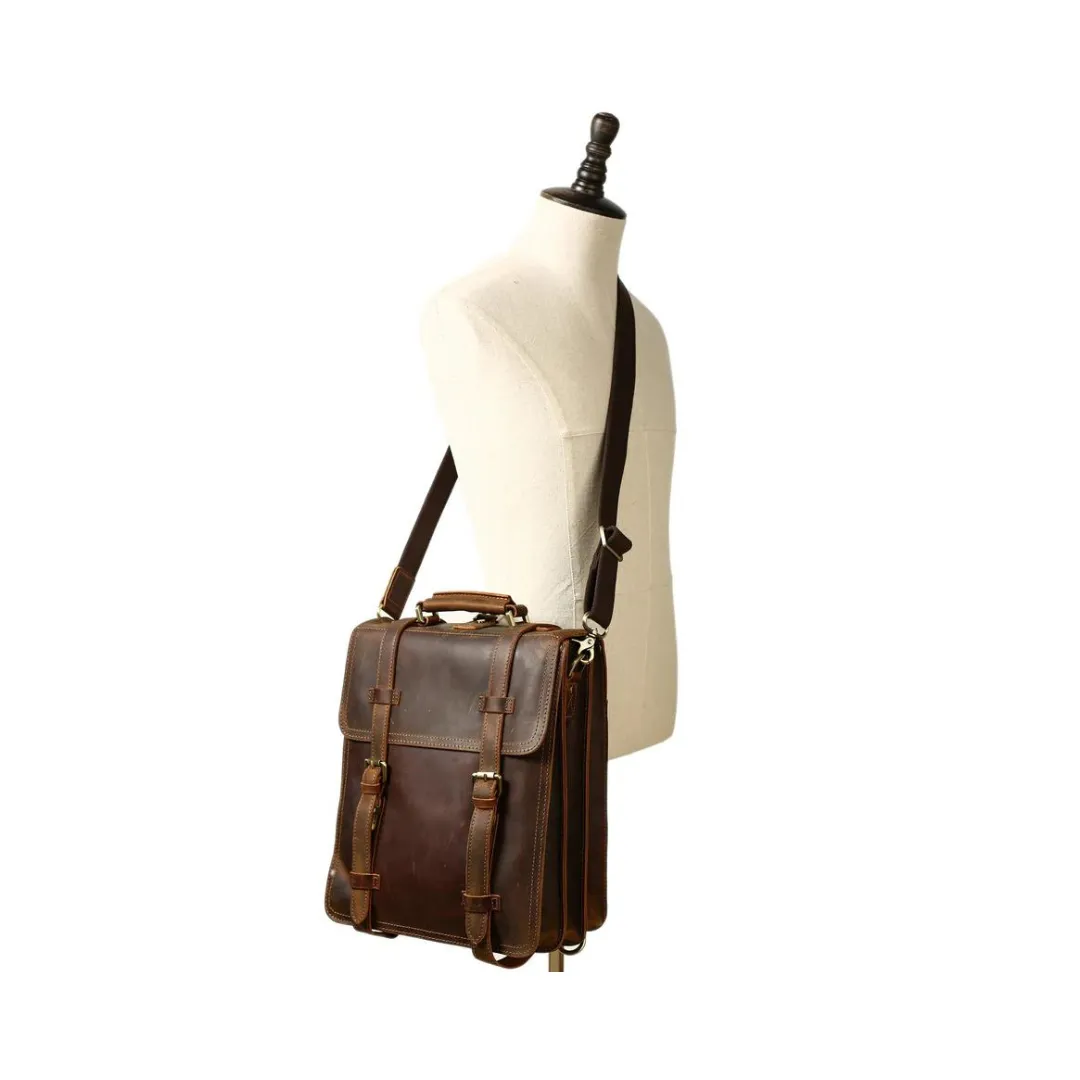 Rustic Leather Backpack and Messenger Bag