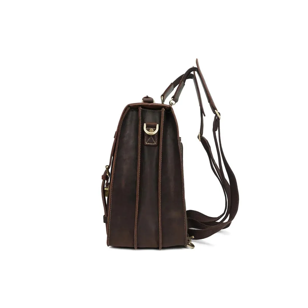 Rustic Leather Backpack and Messenger Bag